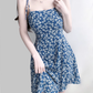 2025 Summer New Blue Floral Daisy Holiday Short Suspender Dress R0968