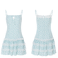French floral suspender skirt holiday style dress short skirt wood ear skirt R2715