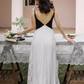 French black and white stitching suspender backless dress pleated skirt ruffled fairy long skirt R1591