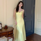 High-grade silk suspender dress 2025 new women's slim fit base acetate vest long skirt R0996