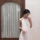 French backless white dress design niche slim sexy seaside holiday beach dress R1602