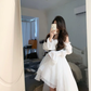 French White Tea Break Dress, Tulle Prom Dress Fairy Dress For Women, Victorian Dress, Graduation Dress    S2803