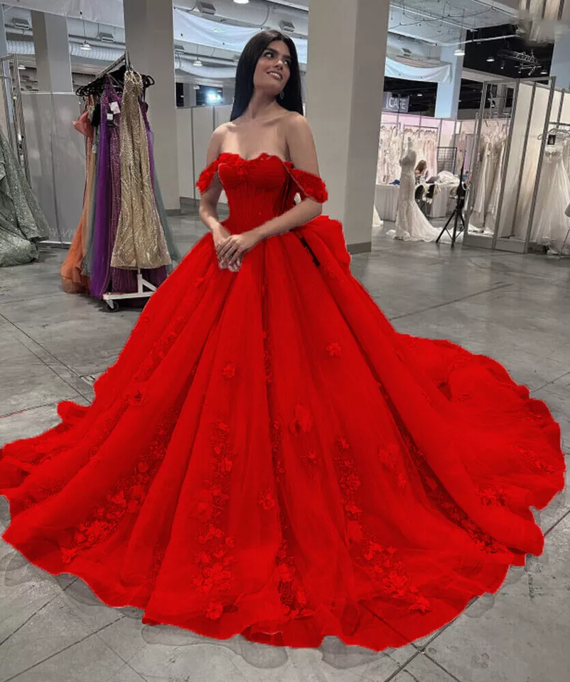 Pink Tulle Quinceanera Dresses for Sweet 16,Off-Shoulder Ball Gowns for Prom S6939