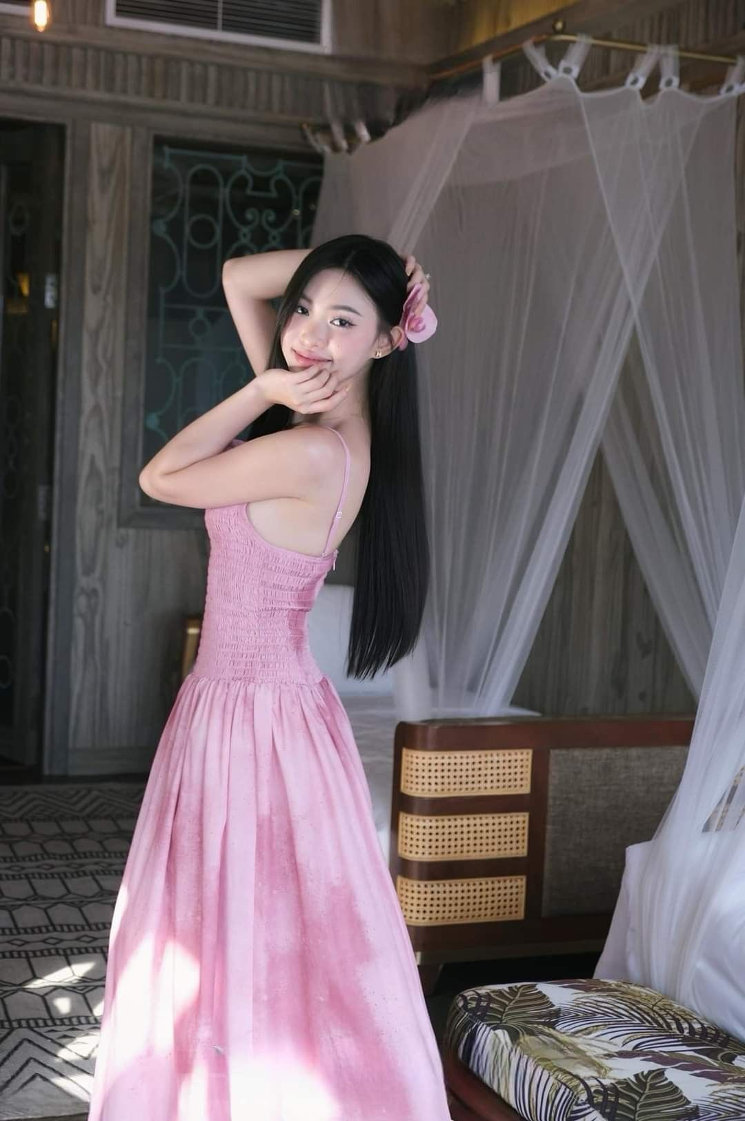 Silky Flowy Women's Prom Gown Pink Maxi Evening Dress Birthday Dress — Fall Outfit 2026 New  RS3430
