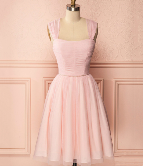 Minimalist Pink Homecoming Dress , Satin Corset Mini Birthday Dress Party Dress RS1435
