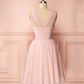 Minimalist Pink Homecoming Dress , Satin Corset Mini Birthday Dress Party Dress RS1435