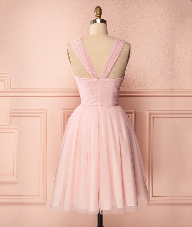 Minimalist Pink Homecoming Dress , Satin Corset Mini Birthday Dress Party Dress RS1435