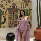 Sexy Flowy Tulle Women's Prom Gown Dusty Pink Waist Fitted Maxi Evening Dress Birthday Dress — Fall Outfit 2026 New  RS3333