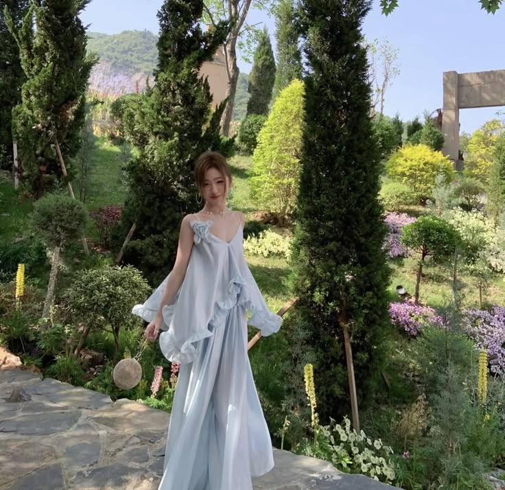 Flowy Silky Women's Prom Gown Pale Blue Corset Maxi Evening Dress Birthday Dress — Fall Outfit 2026 New RS3156