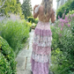 Flowy Ruffled Floral Women's Prom Gown Lavender Corset Maxi Casual Dress — Fall Outfit 2026 New RS3136