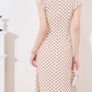 French dress women's new summer design niche temperament high-end red polka dot slim skirt R4378