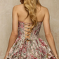 French Retro Floral A-Line Strapless Bodycon Mini Prom Dress Homecoming Dress RS402