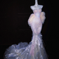 Pink Diamond Strapless Waist Slim Fishtail Skirt Long Bridal Dress R5721