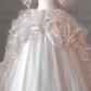 Light pink one-shoulder slim waist rolled skirt design cute and elegant ball gown bridal dress R5875