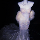 Pink Diamond Strapless Waist Slim Fishtail Skirt Long Bridal Dress R5721