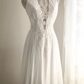 White halter-neck fitted long ball gown R6794