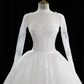 White square-neck, fitted waist, full skirt, long ball gown, bridal dress R8941