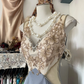 Retro stitching beaded waist slim hip short skirt ball gown R6196