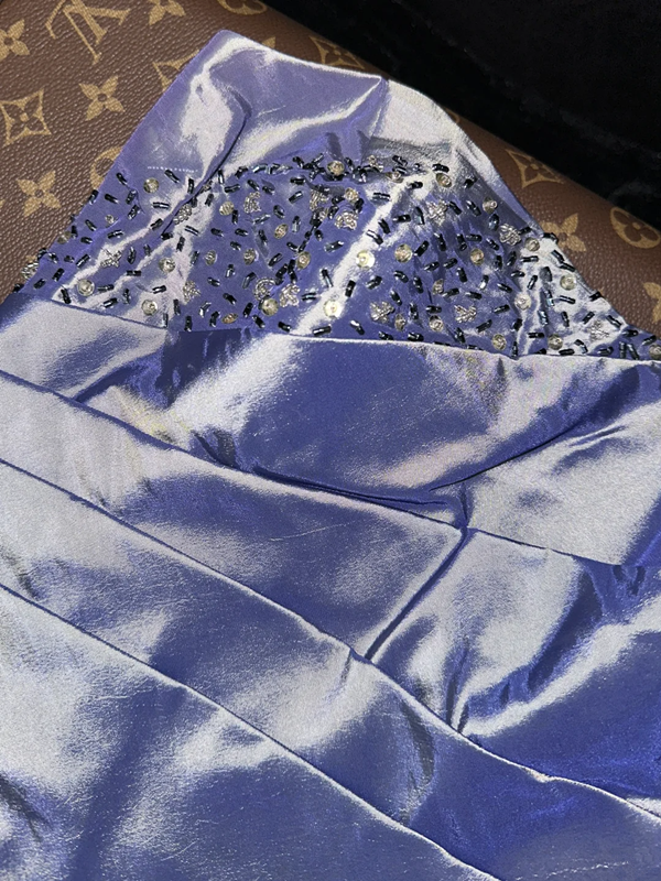 Light blue strapless fitted waist sexy long ball gown R6954