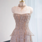 Light pink strapless fitted long ball gown, bridal dress R8971