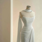 White tube top pleated waist slim hip elegant long skirt, prom dress R5680