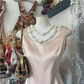 Light pink sleeveless satin waist slim elegant mermaid maxi ball gown R6155