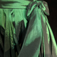 Green Strapless Satin Waist Pleated A-Line Short Skirt Homecoming Dress R4983