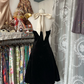 Black and white halter neck fitted A-line mini skirt, prom dress R6315
