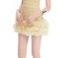 Light yellow one-shoulder slim-fitting hip-hugging miniskirt homecoming dress R4373