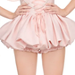 Pink suspender waist slim fit flower bud skirt short skirt homecoming dress R4495