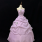Light purple strapless, fitted waist, full skirt, long ball gown R9061