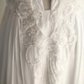White halter-neck fitted long ball gown R6794