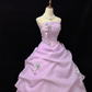 Light purple strapless, fitted waist, full skirt, long ball gown R9061