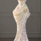 Light Pink Strapless Waist-Cinched Slim-Fit Lace Sexy Skirt Ball Gown , Bridal Gown R7153