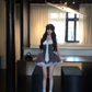 Gray tube top waist slim fit A-line high-end puffy skirt homecoming dress R5064