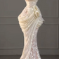 Apricot Strapless Fitted-Waist Ruched Lace Sexy Hip-Hugging Prom Dress R6515