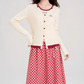 Gentle style knitted cardigan top skirt new style age-reducing outfit R2397