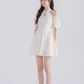 French dress new summer style beautiful temperament waist slimming white short skirt R4503