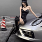 Sexy hot girl tube top waist dress 2025 large size high-end street hip leather R1115