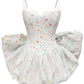 Cute White Floral A-Line Spaghetti Straps Bodycon Mini Summer Dress Homecoming Dress RS418