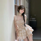 Pure desire style halter neck short top 2025 sweet and spicy style a-line skirt suit R1241