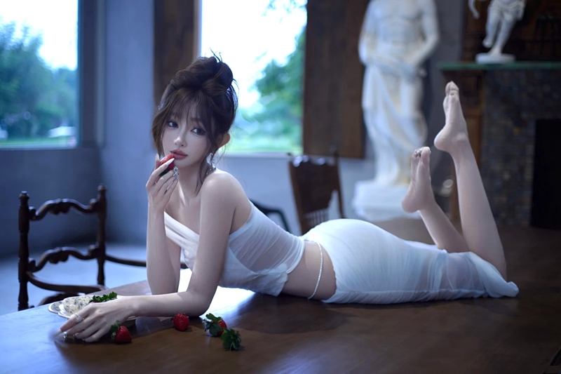 White off-the-shoulder strapless fitted waist pencil skirt suit, ball gown R7075