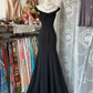 Black suspender waist slim hip fishtail sexy long skirt ball gown R6197