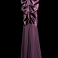 Purple halter neck elegant bodycon long ball gown R6676