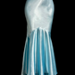 Light blue halter neck, fitted waist, sexy fishtail long ball gown R6636
