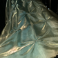 Yellow-green halter-neck pleated waist slim-fit fairy long ball gown R6915