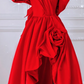 Red Off-the-Shoulder Fitted-Waist Slim-Fit Long Prom Dress / Bridal Gown R5915
