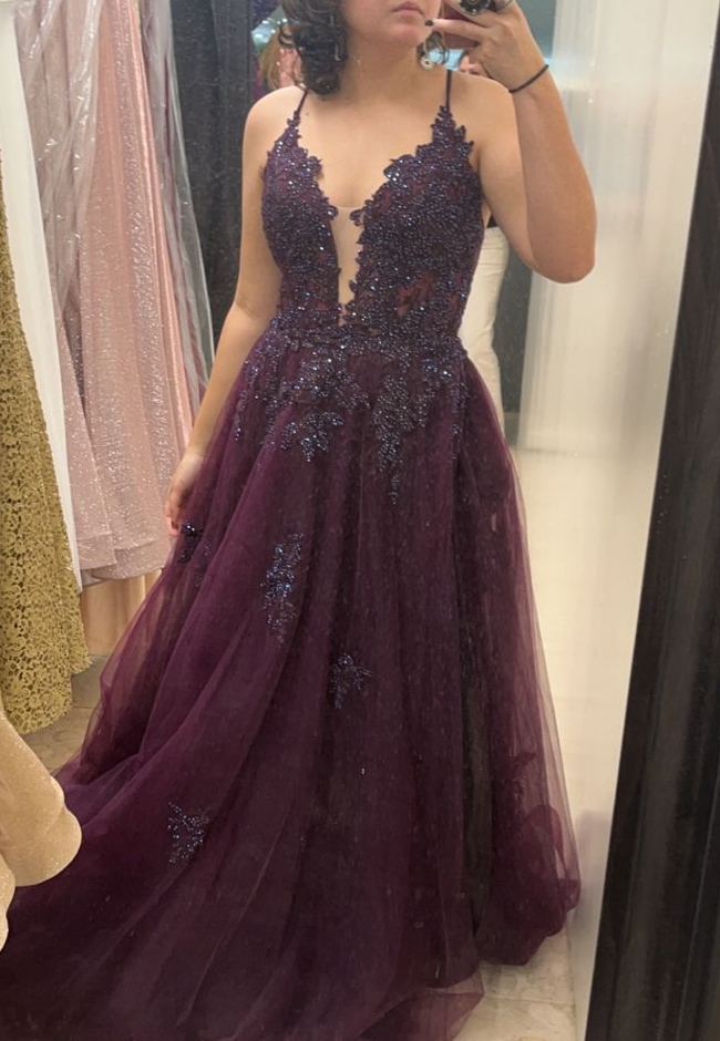 Dark Purple long Prom Dresses Evening Gown      S3530