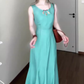 Gentle style sleeveless vest dress is super beautiful waist hip fishtail skirt R0702