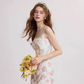 French floral suspender short dress R2710